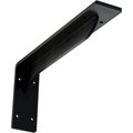 Ekena Millwork Embrey Steel Bracket, Powder Coated Black 2"W x 12"D x 5 1/4"H BKTM02X12X05EBPBL